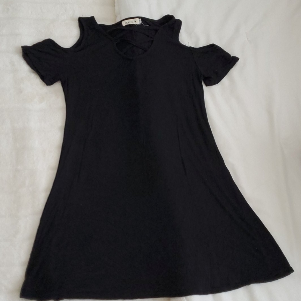 Black dress with off the shoulder